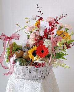 Blissful Flowers Fruits Basket ( Large Size )