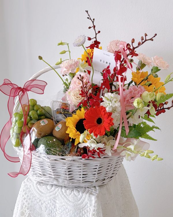 Blissful Flowers Fruits Basket ( Large Size )