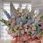 Grand Azure Bloom Grand Opening Flowers Stand (Triple Size)